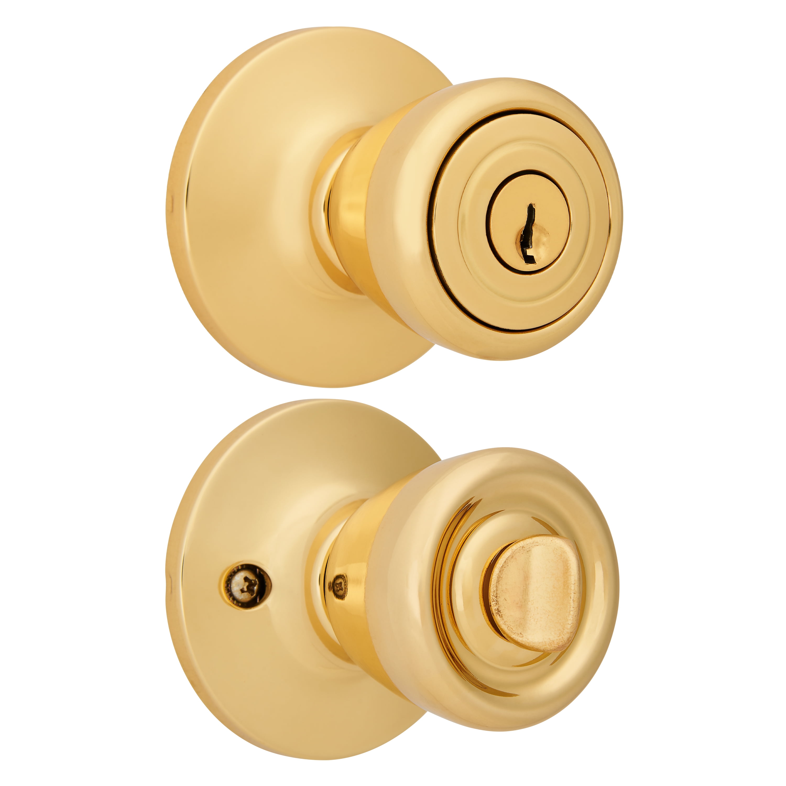 Kwikset 94002-374 Polo Keyed Entry Knob in Polished Brass 