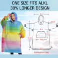 thumbnail image 4 of Oversized Wearable Blanket Hoodie,Colorful Watercolor Stripe Pattern Sherpa Blanket Hoodie with Super Pockets,Super Warm Fuzzy Pullover for Women & Men, 4 of 6