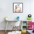thumbnail image 3 of Stupell Industries Bohemian Whimsical Unicorn with Blossoms Black Floating Frame Canvas Art, 18 x 18, by Creative Studio, 3 of 8