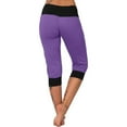 thumbnail image 4 of Frostluinai Capri Leggings for Women Mid Waisted Drawstring Soft Workout Capris with Pockets Plus Size Color Block Sweatpants, 4 of 7