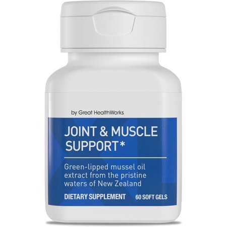 Joint & Muscle Support - Natural Green-Lipped Mussel Oil Softgel Capsules, 60 Count, Drug-Free Formula (Pack of 1)