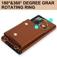 thumbnail image 5 of Crossbody for Samsung Galaxy Note 20 Phone Case for Women, Wallet Case with Credit Card Holder Shoulder Strap & Wrist Lanyard Shockproof Purse Back Flip 360 Ring Holder Kickstand Case,Brown, 5 of 9