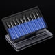 thumbnail image 1 of Juego de 10 cabezales de pulido dental de acero tungsteno, ideal para pulir y alisar dientes con máquinas dentales. Incluye estuche transparente para fácil almacenamiento., 1 of 6