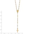 thumbnail image 3 of Auriga 14k Tri-color Beaded Rosary 17 inch Necklace with 3 inch extension Necklace for Women 17", 3 of 5
