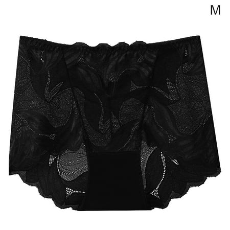 

ABIDE Panties Women Hollow Lace Mid-waist Breathable Underwear Briefs