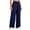 #9170:1 Pack, Navy Blue, variant on Cadmus Womens High Waist Stretch Wide Leg Lounge Pants Loose Fit Yoga Workout Sweatpants with Pockets, Light Grey, L