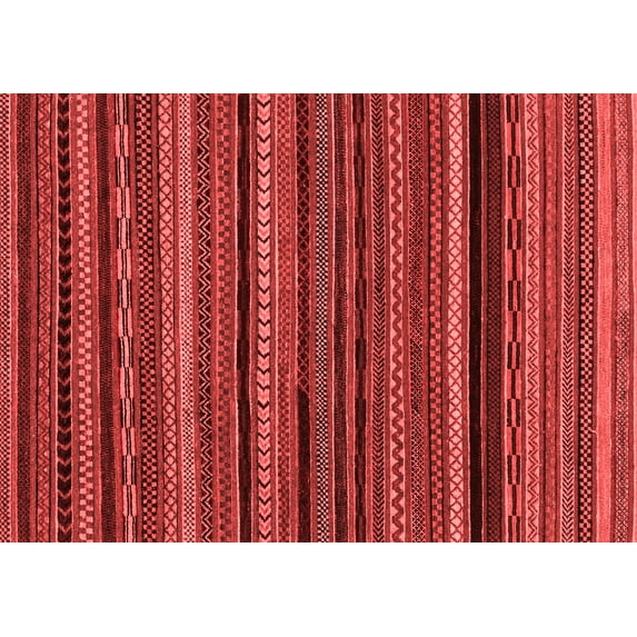 Ahgly Company Machine Washable Indoor Rectangle Abstract Red Modern Area Rugs, 6' x 9'