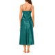 thumbnail image 3 of INSPIRAR CHIC Vestidos de Noche de Satén para Mujeres con Escote en V, Chemise Suave, Vestido de Pijama, Bata Larga, Vestido de Noche L Verde Pavo Real, 3 of 6