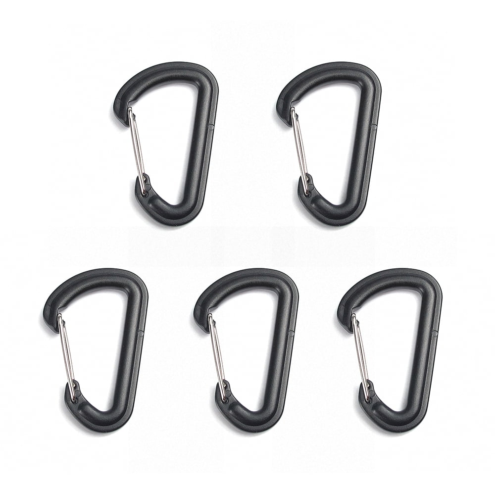 5Pcs New Climbing Hanging Buckle Snap Clip Hook Keychain Carabiner D Ring Shape 