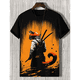 thumbnail image 4 of Camiseta de hombre con diseño de gato de anime, camiseta de manga corta con estampado 3D de dibujos animados, ropa de hombre, camiseta para hombre, camisetas casuales de uso diario vintage, 4 of 5