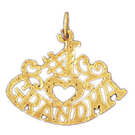 14K Yellow Gold #1 Grandma Pendant - 20 mm