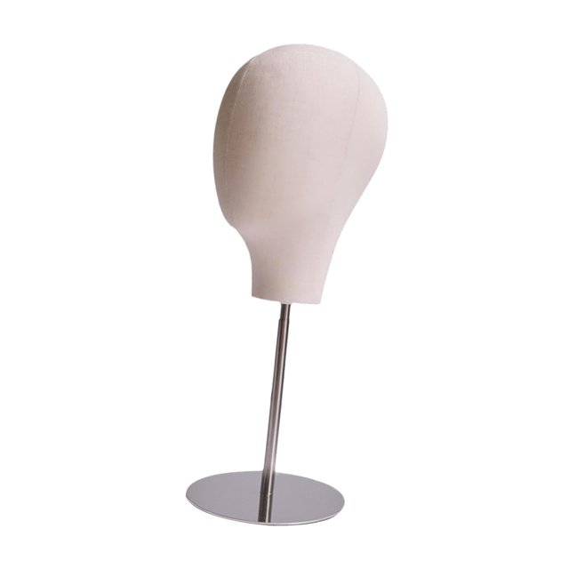 Soporte para cabeza de peluca, soporte para sombreros de altura ajustable para escritorio, base estable, modelo de soporte para peluca Base de plata