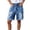 Blue, variant on Uobin Women's Bermuda Jean Shorts Casual High Waisted Folding Hem Straight Leg Denim Shorts