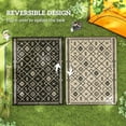 thumbnail image 5 of Outsunny Outdoor Patio Rug, Large Camping Carpet with Carrying Bag, 9' x 12' Waterproof Plastic Straw, Reversible, Black & Beige Rhombus, 5 of 8