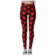 thumbnail image 2 of FASHOFT Valentine's Day Leggings for Women Holiday High Waisted Comfy Pants Ankle Length Brushed Gym Legging Winter Stretch Tights Red L, 2 of 6