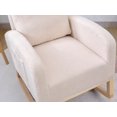 thumbnail image 7 of Accent Rocking Chair, Teddy Upholstered Nursery Glider Rocker with High Backrest, Comfy Reading Chair Lounge Chair with Side Pocket, Living Room Armchair with Solid Wood Base for Nursery, Beige, 7 of 7
