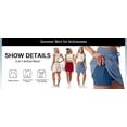 thumbnail image 5 of Women Shorts with Elastic Waistband Women's Drawstring Waist Skort Built-in Shorts Hidden Side Pockets High Waist A-Line Mini Soft Stretch Knit Breathable Active Casual Tennis Athleisure Wear,Black,L, 5 of 8