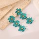 thumbnail image 4 of Pendientes colgantes de pétalos florales mate de crisantemo TUNC, joyería de boda Tropical bohemia elegante, 4 of 4