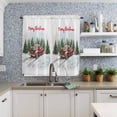 thumbnail image 3 of Red Truck Christmas Kitchen Curtain 2 Panels Curtains 63 Inch Length, Xmas Tree Snowflake Curtains Rod Pocket Curtains Window Drapes Treatment Window Cafe Curtains, 3 of 5