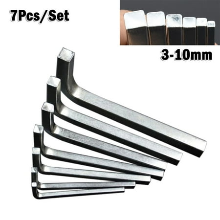 

7Pcs L Shape Square Head Wrench Square Key 4 Point Wrench Screwdriver Set 3-10Mm