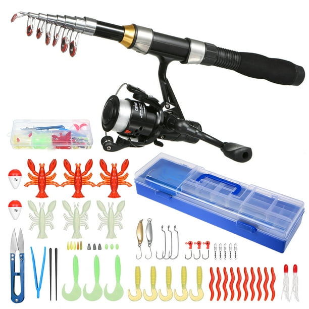 LEO 1.7m Telescopic Fishing Rod Spinning Reel Tackle Set For Saltwater and  Freshwater 