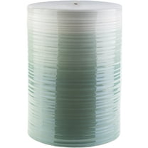 Livabliss Garden Stools - Waverly Sage Ceramic Decorative Garden Stool - Modern Indoor Outdoor Chinoiserie Decor - Patio Garden Room Furniture Piece (18"H x 13"W x 13"D)