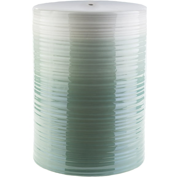 Livabliss Garden Stools - Waverly Sage Ceramic Decorative Garden Stool - Modern Indoor Outdoor Chinoiserie Decor - Patio Garden Room Furniture Piece (18"H x 13"W x 13"D)