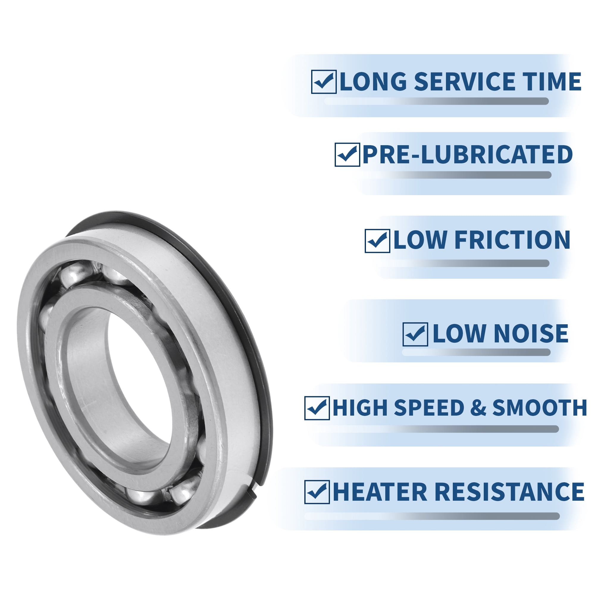 Unique Bargains 6209NR Deep Groove Ball Bearings 45x85x19mm P0 Open Type Lubricated Bearings 1 Pc Car Scooter Skateboard Wheel Universal Silver Tone