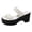 White, variant on Platform Mules for Women Open Toe Wedge Sandals Braided Double Band Casual Slides Comfortable Arch Support Slip on Summer Slippers Black Size 9