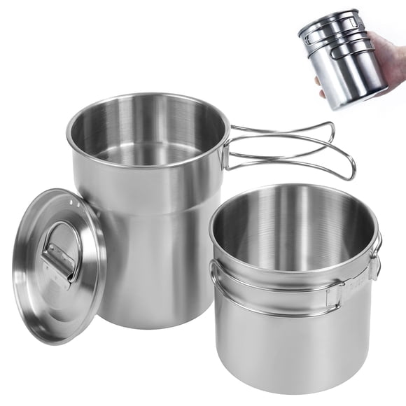 Juego de utensilios de cocina KOKKOYA: tazas y tazas para acampar con olla 304 SS