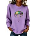 thumbnail image 3 of TaTaai Women's Fashion Festival Print Long Sleeve No Hood Sweatshirts Casual Crew Neck Pullover Tops Comfortable Lightweight for Daily Outdoor Sports Gift, 3 of 7