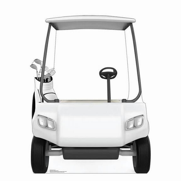 GiftsGoneWild Life-Size White Golf Cart Cardboard Stand-Up, 48 x 37 in