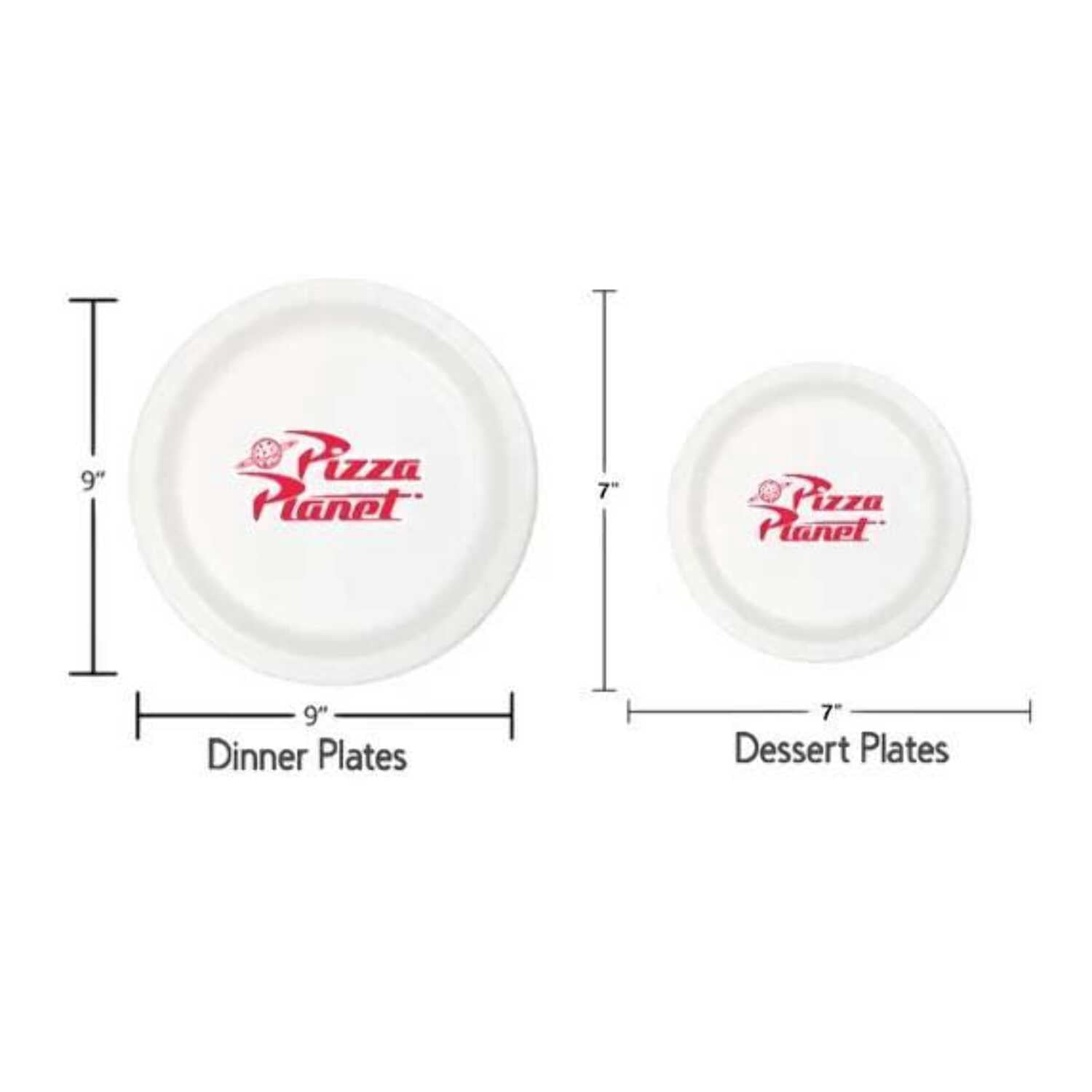 Pizza Planet Paper Plates Set of 60, 9-inch Dinner Plates and 7-inch Dessert