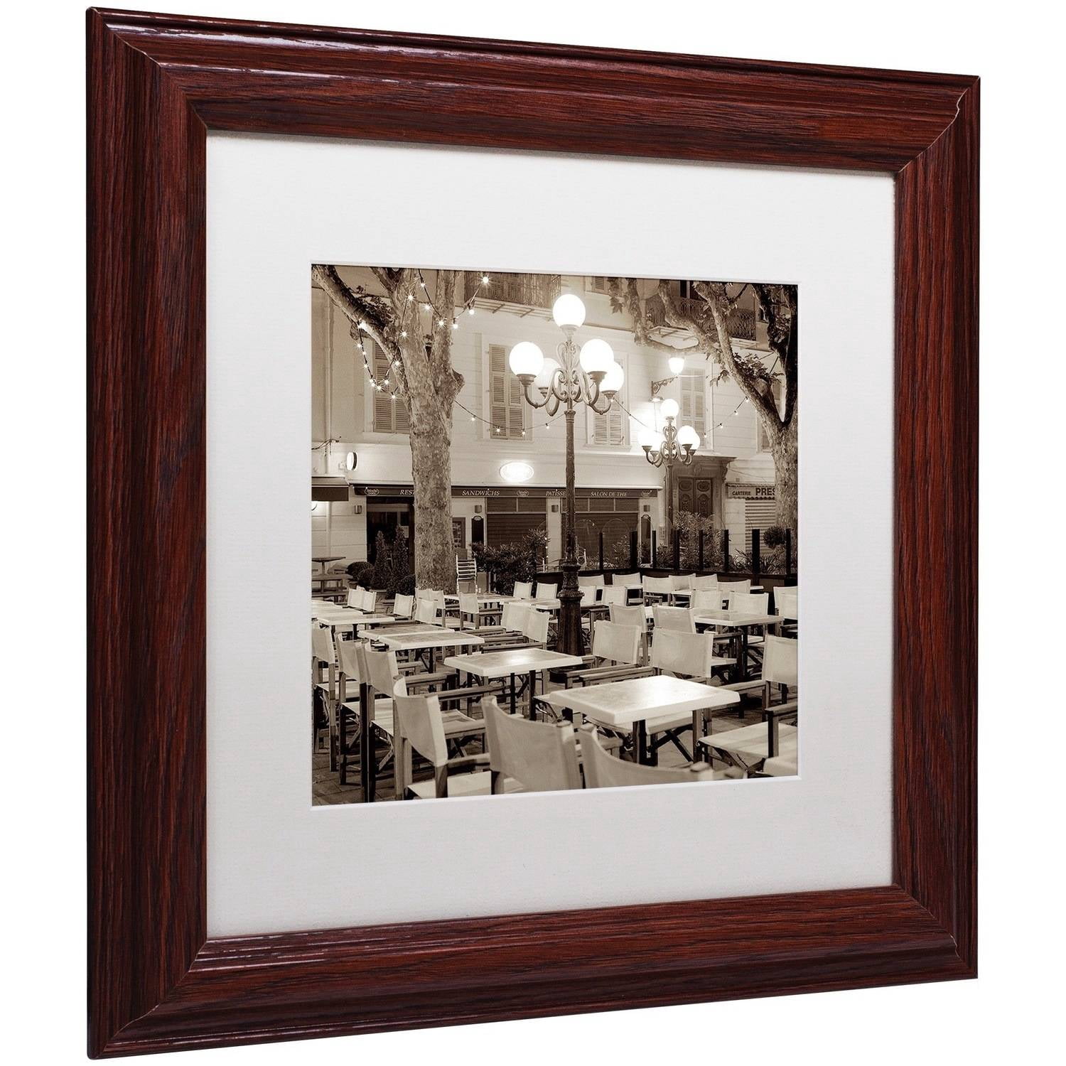 Trademark Fine Art "Cote d'Azur Cafe I" Canvas Art by Alan Blaustein, White Matte, Wood Frame