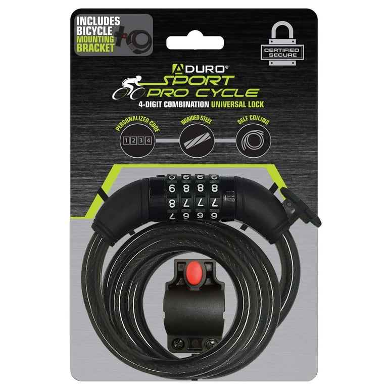 Aduro Sport 4-Feet Bicycle Master Cable Lock with 4-Digit Combination