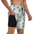 thumbnail image 3 of Haiem Rose Flowers Mens Swim Trunks with Compression Liner 2 in 1 Swimming Shorts Stretch Swimwear Quick Dry,Board Shorts-3X-Large, 3 of 9
