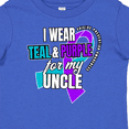 thumbnail image 4 of Inktastic Suicide Prevention I Wear Teal and Purple For My Uncle Boys or Girls Baby T-Shirt, 4 of 5