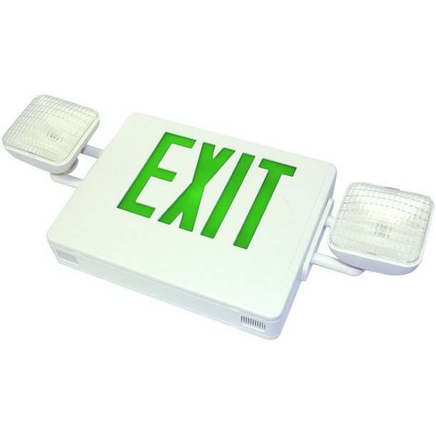 WESTGATE Led Exit Sign/Incandescent Emergency Combo, Sgl/Dbl Face Univ