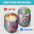 thumbnail image 4 of 12oz Stemless Wine Tumblers Purple Pioneer Flower and Paisley Pattern Vacuum Insulated Stainless Steel Travel Tumbler Cups Mug with Lid and Straw for Champaign,Cocktail,Beer with Cleaning Brush, 4 of 5