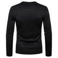 thumbnail image 4 of IROINNID Shirts for Men Long Sleeve Solid Color Slim Pullover Shirt Blouse,Black, 4 of 4