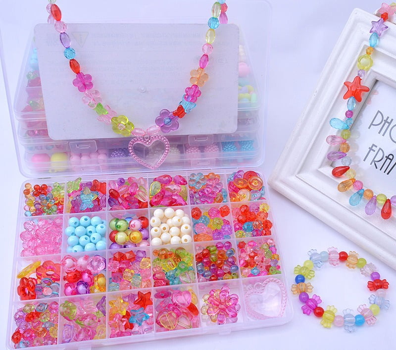 Bonus UNICORN TOTE Bag Pop Beads DIY Jewelry Making Kit for Kids 550 PCS 