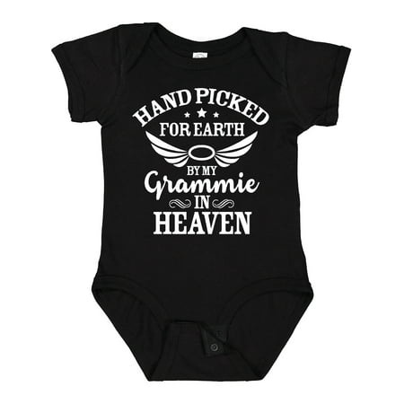 

Inktastic Handpicked for Earth by My Grammie in Heaven Angel Wings Gift Baby Boy or Baby Girl Bodysuit