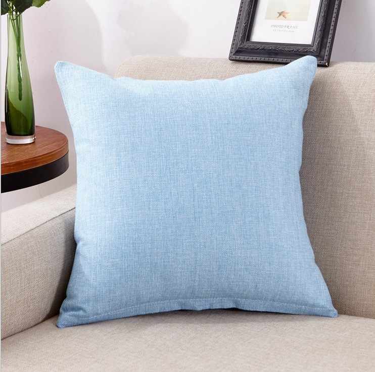 New Living Linen Pillow Covers Decorative Square Pillowcase Soft Solid Cushion Case for Home