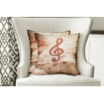 thumbnail image 4 of Ambesonne Music Throw Pillow Cover 2 Pack, Grunge Abstract Notes, 24", Champagne Burnt Sienna, 4 of 6