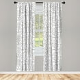 thumbnail image 4 of Ambesonne Geometric Window Curtains, Swirly Bugs Lines Pattern, Each 28" W x 63" L, White Pale Taupe, 4 of 4