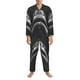 thumbnail image 3 of Balery Black And White Shark Pijama para Hombre de Dos Piezas con Manga Larga, Conjunto de Dormir y Descanso Suave con Bolsillos-Large, 3 of 7