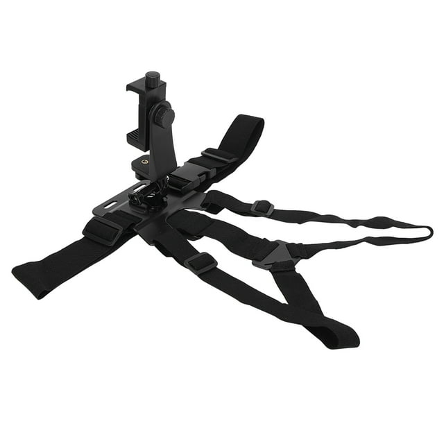 Action Camera Harness, Convenient Black Adjustable Camera Accessories Plastic Camera Chest Mount Strap Harness For 2.2-3.9in Smart Phones