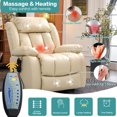 thumbnail image 5 of BALICHUN Lay Flat Sleeping Dual OKIN Motor Lift Chair Recliners for Elderly with Heat and Massage Up to 350 LBS,Breathable Leather with Breathable microporous,USB Ports (Beige), 5 of 11