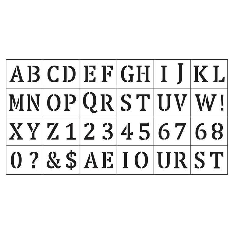 Hello Hobby 0.75 inch Letter Stencil (30 Pieces)