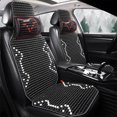 thumbnail image 5 of 1 funda de asiento de coche fresca de verano con cuentas de madera de arce natural, cojín de asiento de coche, alfombrilla de asiento impermeable y transpirable para el medio ambiente, 5 of 5